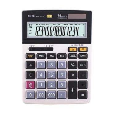 Deli Desktop Calculator, E1671C, LCD, 14 Digits The Stationers